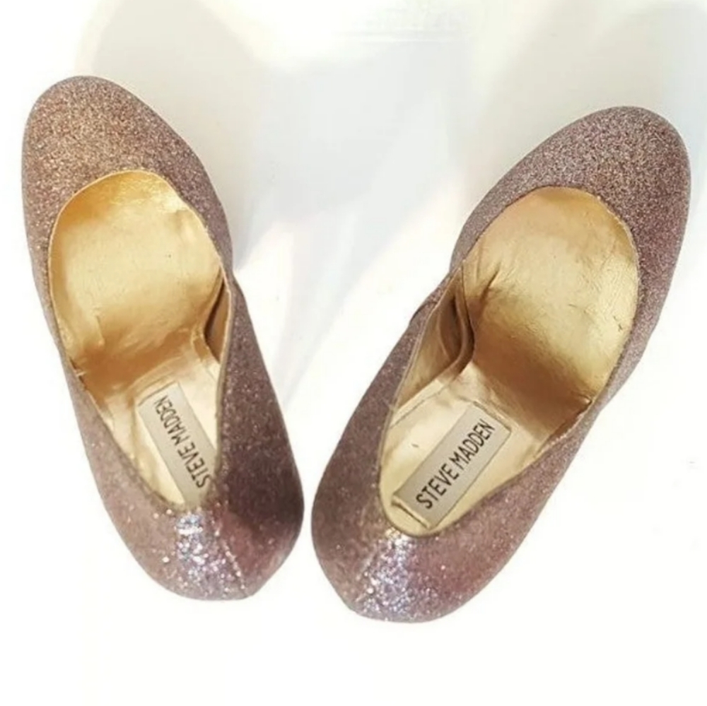 7.5 Vintage glitter Steve Madden Heels GUC! - Picture 3 of 7